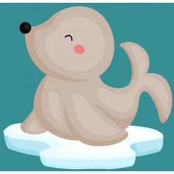 Sticker bebe phoque banquise