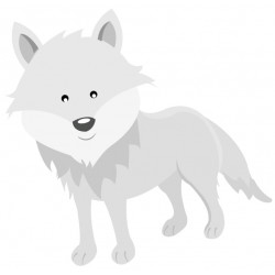 Sticker loup bebe mural