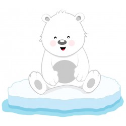Sticker mural petit ours rigolo