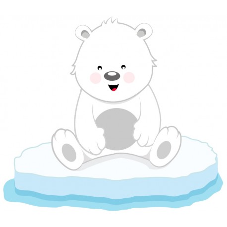 Sticker mural petit ours rigolo