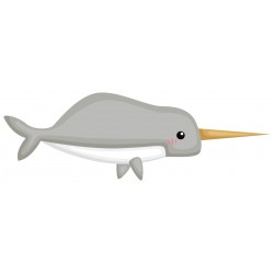 Sticker pingouin licorne