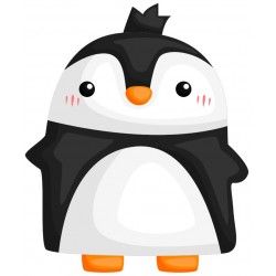 Sticker mural pingouin parent