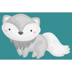 Sticker muraux petit loup des neige