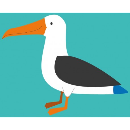 Sticker mouette long bec deco