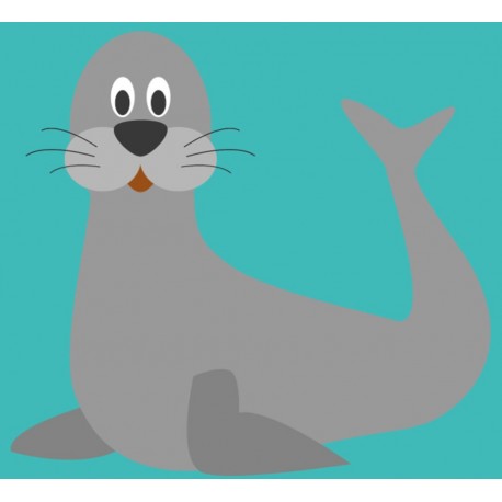 Sticker phoque adulte aux gros yeux deco
