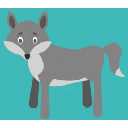 Sticker muraux loup gris