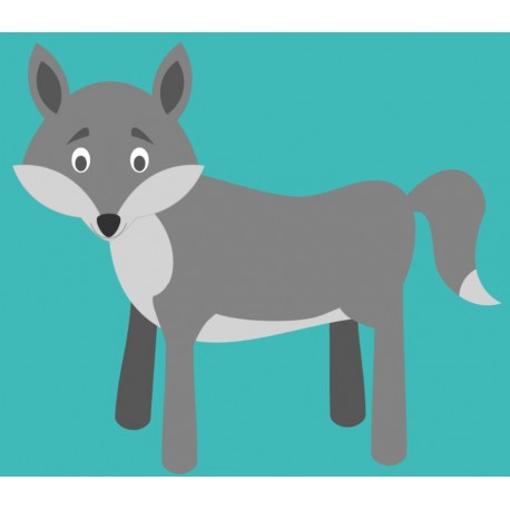 Sticker muraux loup gris