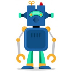 Sticker robot mastoque bleu