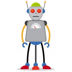 Sticker robot gris trois pattes