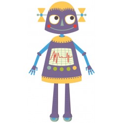 Sticker robot fille avec couette