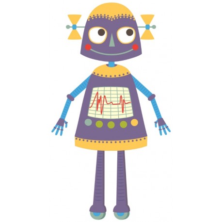 Sticker robot chien bleu