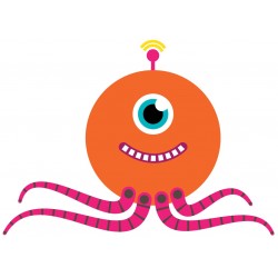 Sticker pieuvre robot