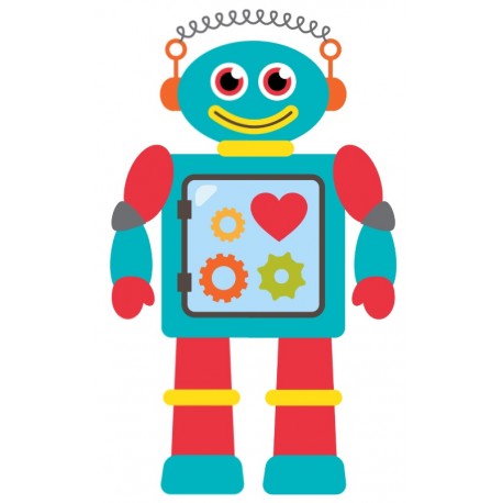 Sticker robot sur roue