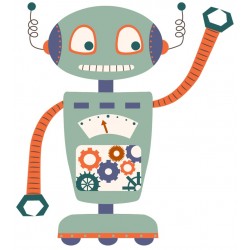 Sticker robot gris chic