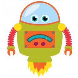 Sticker robot petite fusee
