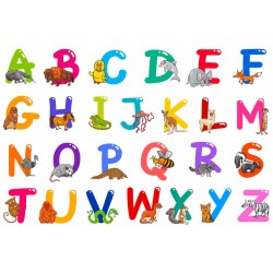 Sticker Alphabet dynamique couleurs