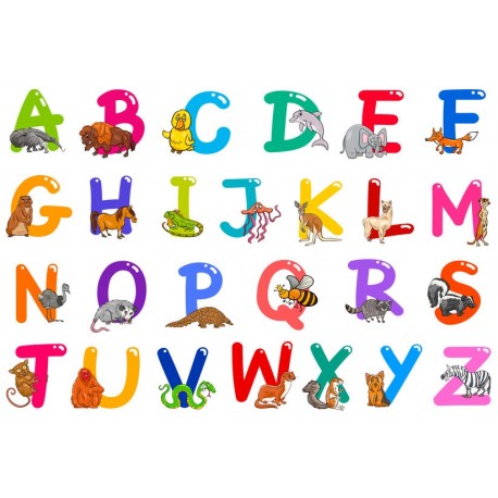 Sticker Alphabet dynamique couleurs