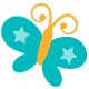 Sticker papillons etoile bleu