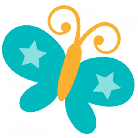 Sticker papillons etoile bleu