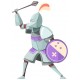 Sticker chevalier avec arme