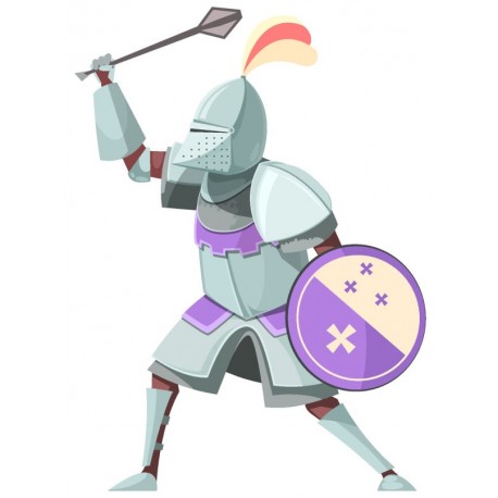 Sticker chevalier avec arme