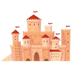 Sticker chateau pricnesse rose