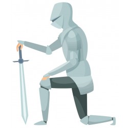 Sticker chevalier attaque avec fleau