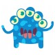 Sticker monstre bleu yeux