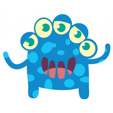 Sticker monstre bleu yeux