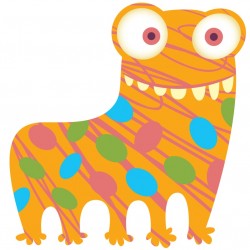 Sticker monstre avec 5 pieds