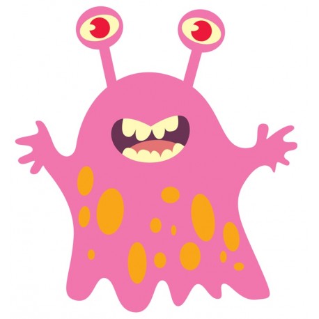 Sticker monstre happy rose