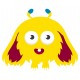 Sticker chien monstre jaune