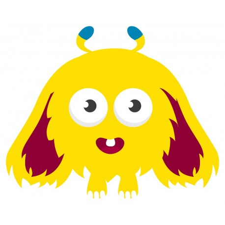 Sticker chien monstre jaune