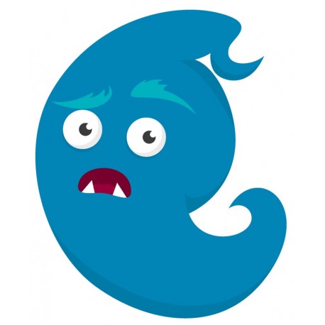 Sticker monstre fantome bleu