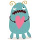 Sticker monstre avec coeur