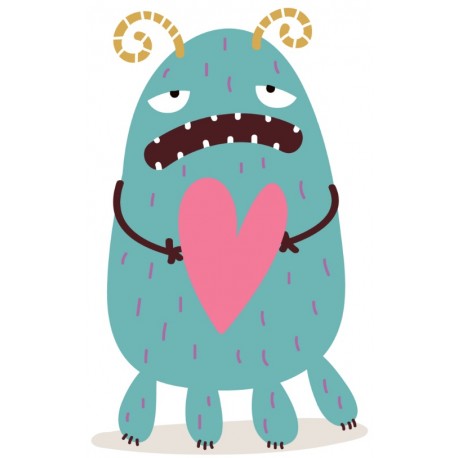 Sticker monstre avec coeur