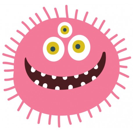 Sticker monstre virus rose