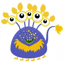 Sticker monstre moustache