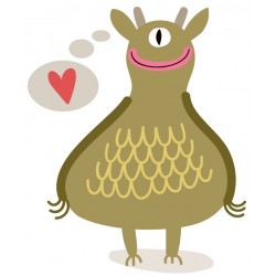 Sticker monstre gros coeur