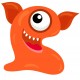 Sticker monstre orange