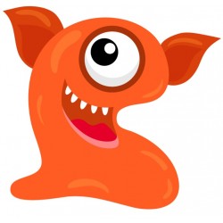 Sticker monstre orange