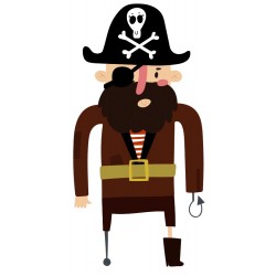 Sticker perroquet violet pirate