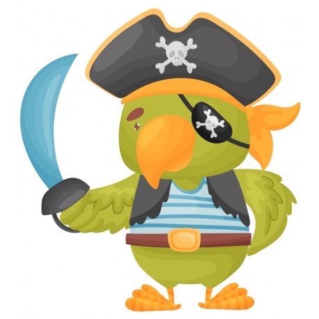 Sticker hippopotame en pirate