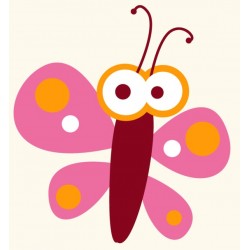 Sticker chenille bizarre rose violette