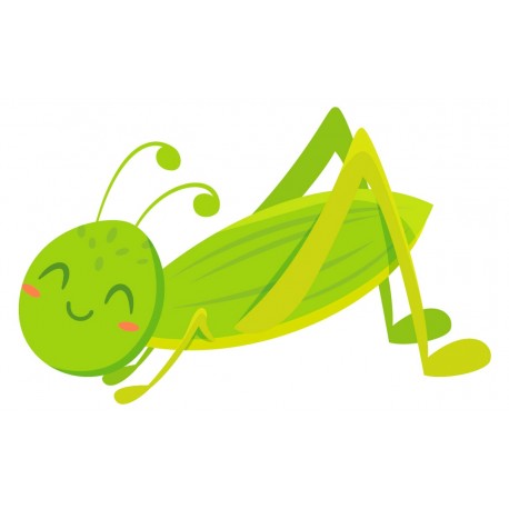 Sticker petite sauterelle verte