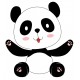 Sticker panda dit bonjour