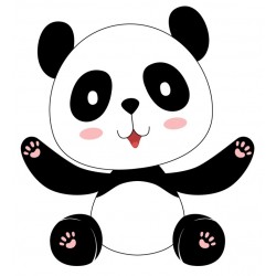 Sticker panda dit bonjour
