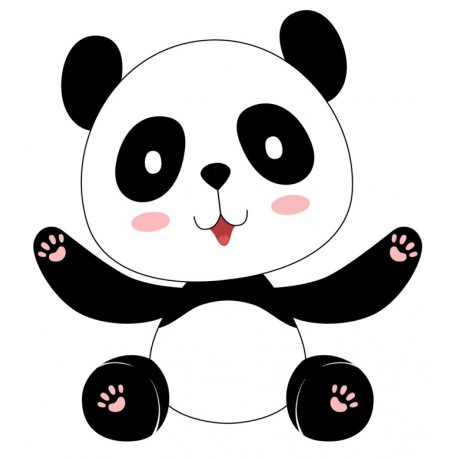 Sticker panda dit bonjour