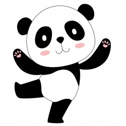 Sticker panda avec bambou