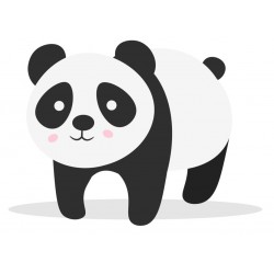Sticker panda mange bambou